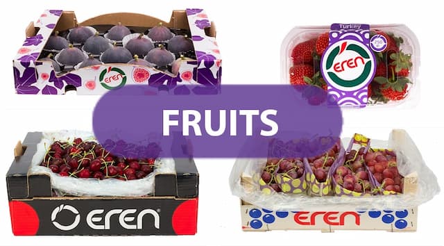 A representation of our fresh fruits product group packed inside our companies boxes ready for export